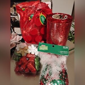 Festive Holiday Confetti Set - Red, Green, Gold